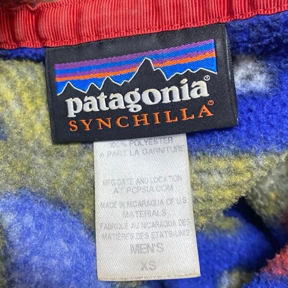 Patagonia Synchilla Snap-T Women's Multicolor Aztec Long Sleeve Sweater Top XS - Picture 4 of 4